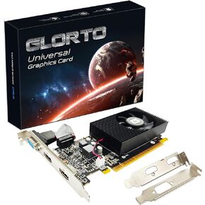 Glorto GeForce GT 730 4G Low Profile Graphics Card, 2X HDMI, DP, VGA, DDR3, PCI Express 2.0 x8, Entry Level GPU for PC, SFF and HTPC, Compatible with Windows 11