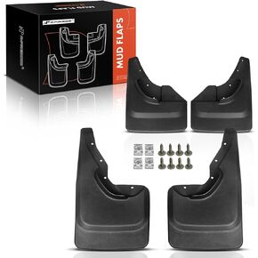 A-Premium Set of 4PCS Mud Flaps Splash Guards Mudguards Mudflaps with Hardware Accessories Compatible with Jeep Wrangler (JK), 2007-2018, Sport Utility, Front and Rear (Driver & Passenger Sides)