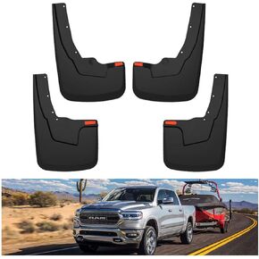 KIWI MASTER Mud Flaps for 2019-2024 Dodge Ram 1500 Accessories Heavy Duty Front & Rear Mud Guards (with OEM Fender Flares ONLY, NOT CLASSIC OR TRX MODELS)