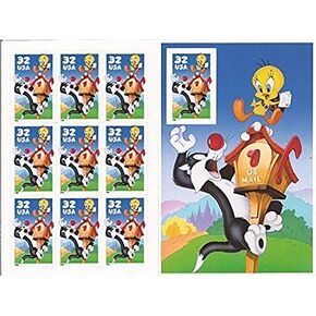 USPS Sylvester and Tweety Full Pane of (10) 32 Cent Postage Stamps