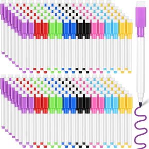 Crtiin 300 Pack Dry Erase Markers Liquid Dry Erase Eraser Dry Easel Erase Markers Dry Erase Pens Color White Board Marker for Writing on Dry erase Whiteboard Mirror Glass in School Office or Home
