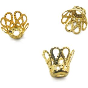 100pcs Gold Plated Filligree Flower Cup Shape Bead Caps 7mm ~Jewelry Making~