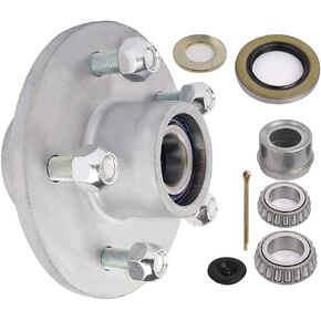SCITOO Trailer Hub Assembly 5 Lug on 4 1/2 Bolt Pattern 68149 x 44649 Bearing fit for 3500lbs axle Galvanized Trailer Brake Hub