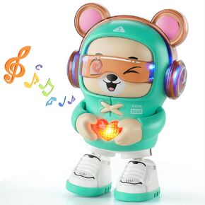 SXJ Dancing Bear Baby Toys,Light&Musical,Love Gesture,Fun Moving Toy for Babies,Toddlers and Kids Crawling Infant Toy