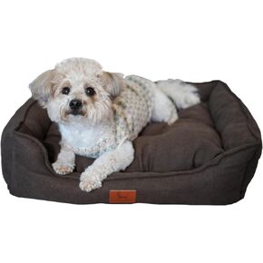 jisente Indoor cat Bed, Puppy and Kitten pet Bed, Rectangular Super Soft Machine Washable, Non-Slip Waterproof Oxford Bottom, Dark Grey (Dark Gray, 29.5 * 23.6 * 7.5), xj0831