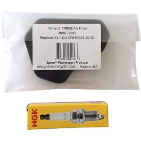 Spree Compatible/Replacement for Yamaha TTR50 TTR50E air filter (2006 - 2015), WITH SPARK PLUG