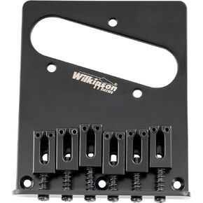 Wilkinson M Series 52.5mm Modern Telecaster Bridge 6 Saddles for American Standard Tele Style Electric Guitar, Black