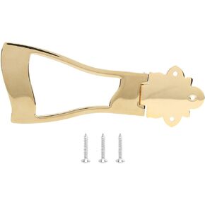 Replacement Bridge Tailpiece for Jazz Archtop Guitar Bridge Trapeze Tailpiece, Solid Replacement Bridge Tailpiece Guitar Trapeze Tailpiece Bridge, Golden