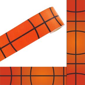 Whaline 32.8ft Basketball Bulletin Board Borders 3D Orange Basketball Die-Cut Board Trim for Sport Party School Classroom Office Chalkboard Decoration