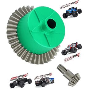 Upgrades Part for 1/10 Arrma Granite/Senton/Vorteks/Big Rock 3S BLX,1/10 Outcast/Kraton 4S BLX 4X4,1/8 Vendetta/Typhon 3s blx，Steel 37T Main Gear & Differential Case & Input Gear 13T,Black