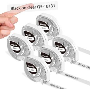 Compatible Phomemo P12 Label Tape Clear, Compatible Dymo Clear Label Tape Replacement for Letratag Dymo Refill 16952 12267, P12 Label Maker Tape 12mm 0.47 Compatible with LetraTag Dymo 100H 200B Maker