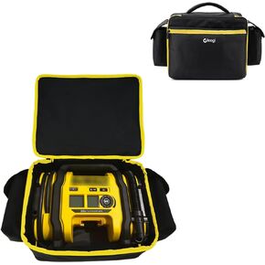 Gleegi Air Compressor Bag Case Compatible with DEWALT 20V MAX Tire Inflator DCC020IB, Cordless Tools Storage Holder Organizer with Velcro Pocket for Battery Pack and Charging Kit (Box Only)