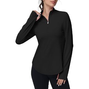 GGOV Women's Golf Polo Long Sleeve Workout Tops V Neck UPF 50+ Sun Protection Quick Dry Lightweight Active Tennis Shirts