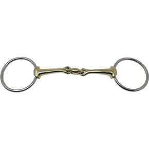 PRORIDER Loose Ring Snaffle PINCHLESS Lozenge Dog Bone SS Brass 5" Mouth Horse BIT 35558B