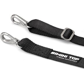 Two Hooks Adjustable Bimini Boat Top Straps,38"~70"Marine Awning Webbing Straps,with 316 Stainless Stee Heavy Duty Snap Hooks,Boat Awning Hardware Accessories,Premium Boat Canopy Nylon Strap,Pack of 2