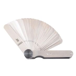 Starrett Tempered Steel English Thickness Gage with Easily Removed Leaves - Ideal for Carpenters and Home Improvement - 31 Number of Leaves, 1/2"-1/4"x3"-1/32" Size of Leaves - 66B