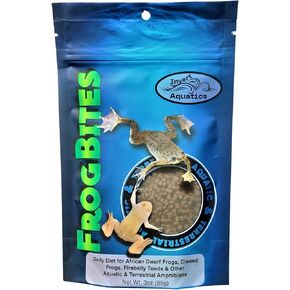 Invert Aquatics Frog Bites - Moist Pellet Sinking Diet for Frogs & Small Amphibians (3 oz (85g))