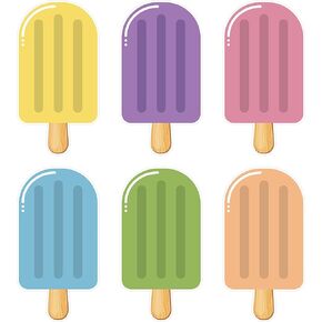 Lucleag 60PCS Ice Cream Cutouts for Classroom Decoration, Summer Ice Pops Cut-Outs Popsicle Paper Cutouts Ice Cream Nameplates for School Classroom Home Bulletin Board Decorations