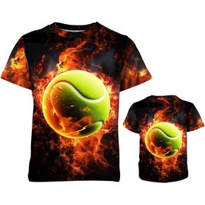 Okiretin Unisex 3D Graphic Printed T-Shirts, Boys Girls Kids Crewneck Short Sleeve T Shirts, Cool Tees for 6-16 Years Teens
