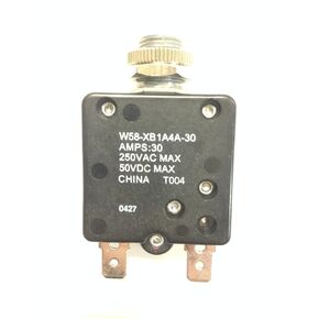 TE Connectivity W58-XB1A4A-30 Circuit Breaker; Therm; Push; Cur-Rtg 30A; Panel; 1 Pole; Vol-Rtg 250/50VAC/VDC