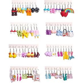 40 Pairs Quirky and Cute Earrings for Women - Dangling Animals, Mushrooms, and More!
