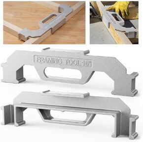 3 in 1 Framing Tools, 12", 14" & 16" On-Center Stud Layout Tool, 100% Cast Aluminum Framing Jig, Stud Framing Tool For Walls, Roofs, Floors or Ladders