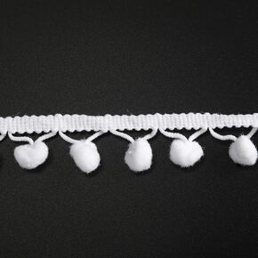 Pom Pom Ball Fringe Trim - Ribbon Sewing DIY Crafts for Party Home Decoration 1/2" Erikord(White, 20 Yards)