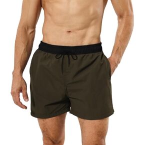 AINIKO Mens Swim Trunks Quick Dry Board Short Pants with Pockets and Mesh Lining Beach Swimwear Bathing Suits