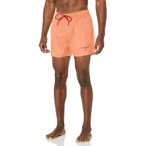 HUGO Men's Standard Script Logo Swim Trunk