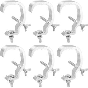 uxcell Light Truss Clamps, 0.8" W Stage Lighting Pipe C Clamp Pure Aluminum for 1.18-2.05" OD Tube Max Load 20lb, 6Pcs