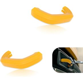 Flygun 2 PCS Trailer Hitch Cover, Perfectly Contoured Anti-Scratch Silicone Protective Cap, Trailer Hitch Cushioning and Shock-Absorbing Anti-Collision Strips, Compatible with Rivian R1T/R1S (Yellow)