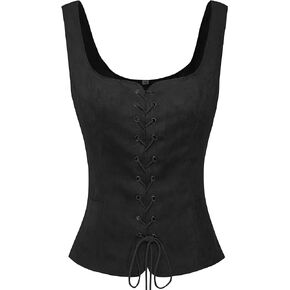 DKZQQ Women Pirate Renaissance Vest Cosplay Costume Steampunk Gothic Medieval Bodice