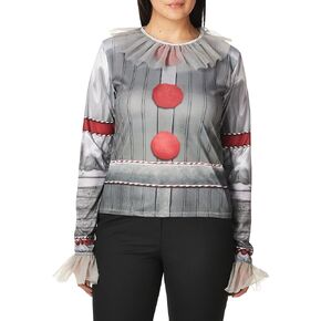 Rubie's Women's IT Movie Chapter 2 Pennywise Costume Top and Make Up, As Shown