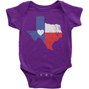 Threadrock Baby Texas State Flag With Heart Infant Bodysuit