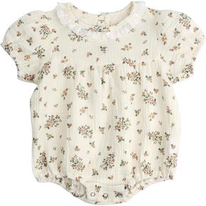 HOOLCHEAN Baby Girls Summer Cotton Gauze Floral Bodysuits