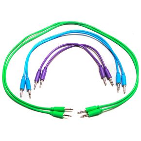 كابلات Synthrotek Eurorack Patch - 6 عبوات 6 بوصات 12 بوصة 24 بوصة كابلات 3.5 مم 1/8 بوصة أحادية TS