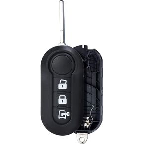 Keymall Car Key fob Shell Case Replacement For RAM ProMaster 1500 2500 3500 City 2015-2019 for Fiat 500 Ducato 3 Buttons,Just The Key Shell