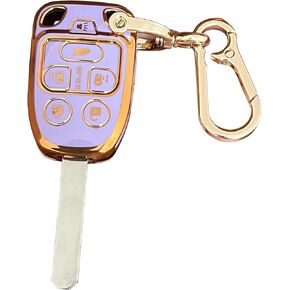QIXIUBIA for Honda Key Fob Cover Smart Key Shell with Keychain Fit for Honda Odyssey 2011 2012 2013 (N5F-A04TAA) (White)