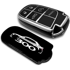 for Chrysler 300 Creative Logo Key Fob Cover Soft TPU Full Protection Key Fob Case Protector Shell (300)