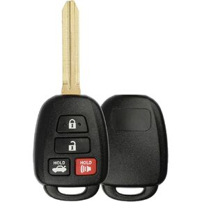 KeylessOption Keyless Entry Remote Uncut Car Blank Key Blade Case Fob Shell for Toyota Camry Scion HYQ12BDM