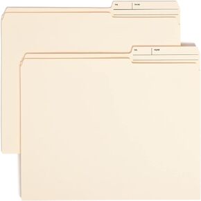 Smead File Folders, Reinforced 2/5-Cut Right Position Printed Tab, Guide Height, Letter Size, Manila, 100 Per Box (10388)