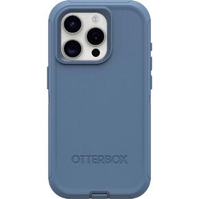 حافظة OtterBox iPhone 15 Pro (فقط) من سلسلة Defender - سوداء، بدون شاشة، متينة ومتينة، مع حماية للمنافذ، وتتضمن مسند بمشبك الحافظة