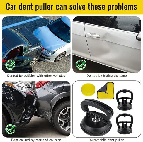 FILBA Car Dent Puller Suction Cup Holder Dent Repair Kit Quick Car Dent Remover Tool for Paintless Car Body Dent, Lifting and Heavy Objects Moving, SUV & Cars Universal - 5 Pack (Black) in Kuwait