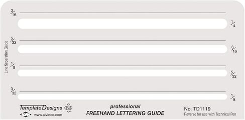 ALVIN TD1119, Lettering Aid Template with 4 Size Options in Saudi Arabia