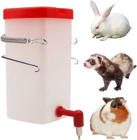 Achicklead (32oz) زجاجة مياه بفوهة نحاسية صغيرة مضادة للعض، قفص معلق أوتوماتيكي صغير لوعاء طعام الحيوانات الأليفة موزع زجاجة مياه للأرنب الهامستر خنزير غينيا شينشيلا ماوس، خالٍ من مادة BPA in Kuwait