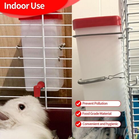 Achicklead (32oz) زجاجة مياه بفوهة نحاسية صغيرة مضادة للعض، قفص معلق أوتوماتيكي صغير لوعاء طعام الحيوانات الأليفة موزع زجاجة مياه للأرنب الهامستر خنزير غينيا شينشيلا ماوس، خالٍ من مادة BPA in Kuwait