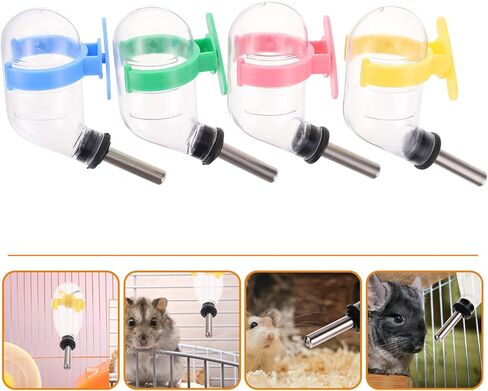 Auto Feeder 4 Pieces Hamster Water Bottles, 60ml Hanging Water Dispenser, Water Feeder Bottle, Small Animal Drinking Water Bottle for Hamsters, Mice, Guinea Pig, Rats Chinchilla Water Bottle in Saudi Arabia
