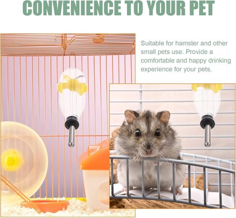 Auto Feeder 4 Pieces Hamster Water Bottles, 60ml Hanging Water Dispenser, Water Feeder Bottle, Small Animal Drinking Water Bottle for Hamsters, Mice, Guinea Pig, Rats Chinchilla Water Bottle in Saudi Arabia