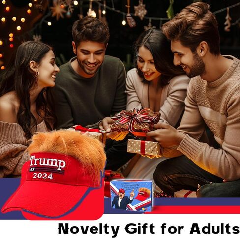 قبعة Gagift World Trump Hat، قبعة دونالد ترامب المضحكة 2024 MAGA مع قبعة بيسبول قابلة للتعديل للشعر للبالغين باللون الأحمر in Kuwait