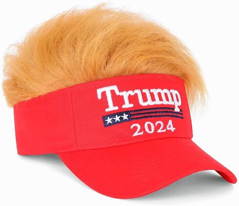 قبعة Gagift World Trump Hat، قبعة دونالد ترامب المضحكة 2024 MAGA مع قبعة بيسبول قابلة للتعديل للشعر للبالغين باللون الأحمر in Kuwait